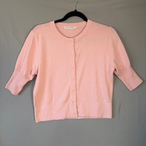 Bianca Nygård Womens Short Sleeve Button Up Cardigan Light Pink Soft Girl READ